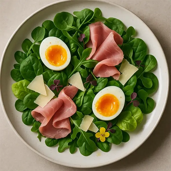 http://Ensalada%20proteica%20small%20class=desc(hojas%20verdes,%20huevo,%20queso%20y%20jamón)/small